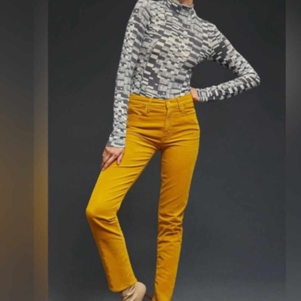 MOTHER The Mid Rise Dazzler Ankle Corduroy Pants 27